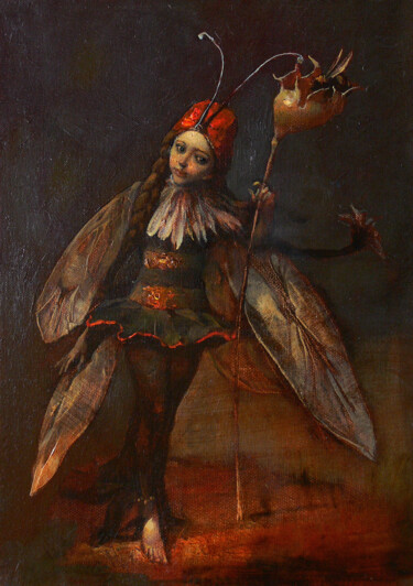 Painting titled "Мелисса" by Alex V. Dolgikh, Original Artwork, Oil Mounted on Wood Stretcher frame