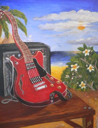 Peinture intitulée "Guitare molle envou…" par Dolive, Œuvre d'art originale