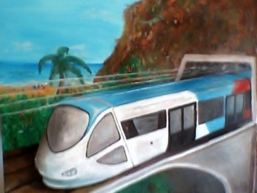 Peinture intitulée "Le futur tram-train…" par Dolive, Œuvre d'art originale