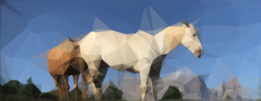 Arte digitale intitolato "Pferde und Schlern/…" da Clemens Bodner, Opera d'arte originale, Lavoro digitale 2D