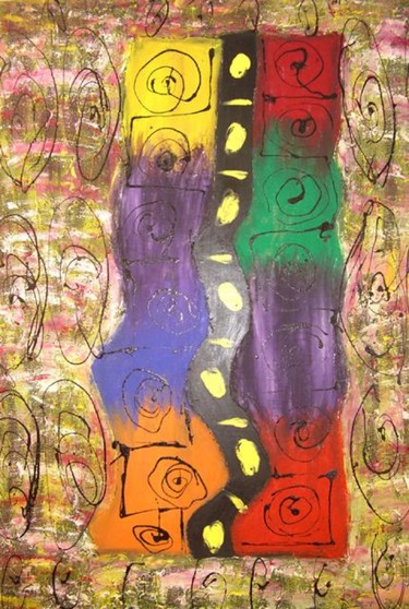 Painting titled "SÓLO PARA CLARINETE" by Maria Dolores Leal, Original Artwork