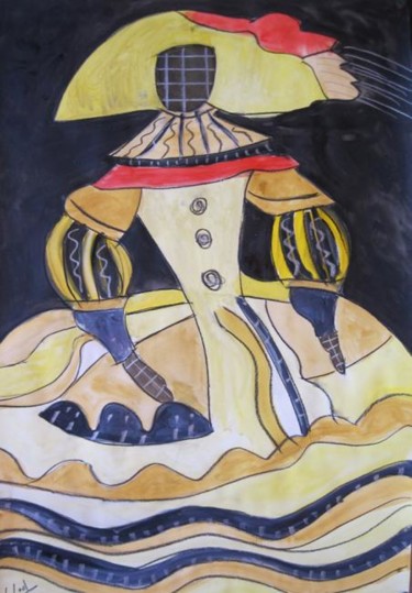 Pintura titulada "Menina II" por Maria Dolores Leal, Obra de arte original