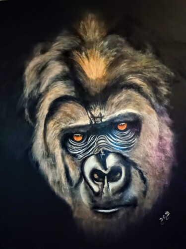 Peinture intitulée "le gorille" par Dom Art 44, Œuvre d'art originale, Huile