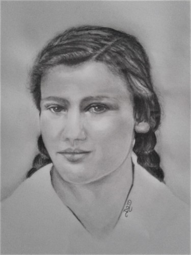 Disegno intitolato "SIMONE VEIL" da Dom Art 44, Opera d'arte originale, Matita