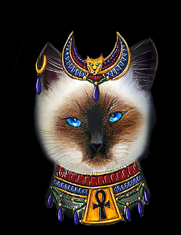 Arte digitale intitolato "Pharaoh Egyptian Cat" da Dodi Ballada, Opera d'arte originale, Lavoro digitale 2D
