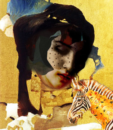 Digital Arts titled "Zebra dream" by Dodi Ballada, Original Artwork, Digital Painting
