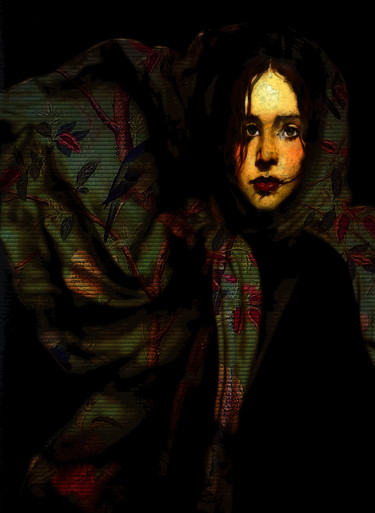 Painting titled "Le foulard" by Dodi Ballada, Original Artwork, Oil
