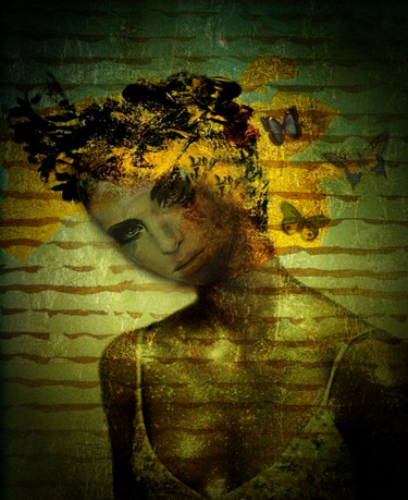 Digital Arts titled "Golden Girl" by Dodi Ballada, Original Artwork, Digital Painting