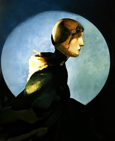 Une planète digital portrait Digital Arts titled "Une planète digital…" by Dodi Ballada, Original Art, Digital Painting