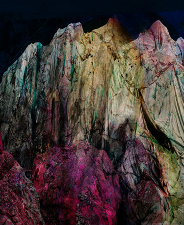 Digital Arts titled "Abstract Mountains" by Dodi Ballada, Original Artwork, Acrylic