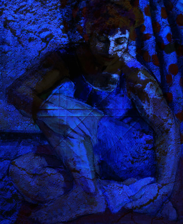 Картина под названием "Abstract Blue Klein" - Dodi Ballada, Подлинное произведение искусства