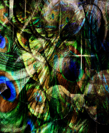 Картина под названием "Abstract peacock pa…" - Dodi Ballada, Подлинное произведение искусства