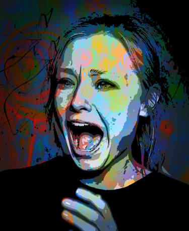 Digital Arts titled "Scream" by Dodi Ballada, Original Artwork, Digital Painting