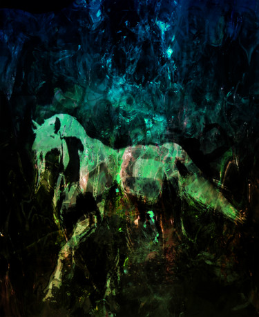 Цифровое искусство под названием "Abstract horse abst…" - Dodi Ballada, Подлинное произведение искусства, Цифровая живопись