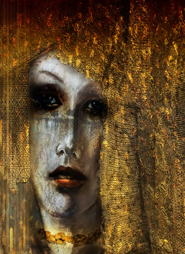 Digitale Kunst mit dem Titel "Le Collier digital…" von Dodi Ballada, Original-Kunstwerk, Digitale Malerei