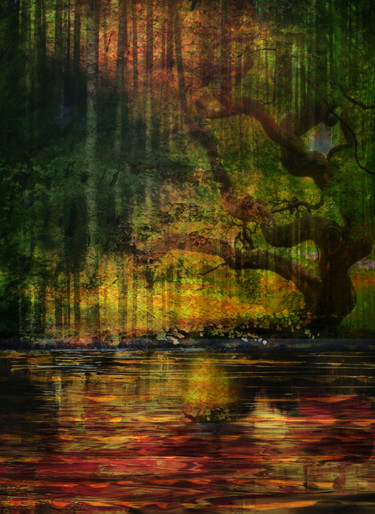 Arte digital titulada "Tree Memory digital…" por Dodi Ballada, Obra de arte original, Pintura Digital