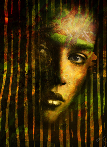Digital Arts titled "Cage" by Dodi Ballada, Original Artwork, Digital Painting