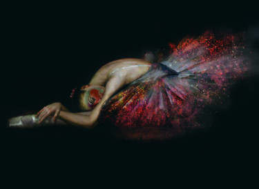 Digitale Kunst mit dem Titel "La mort du perroquet" von Dodi Ballada, Original-Kunstwerk, Digitale Malerei