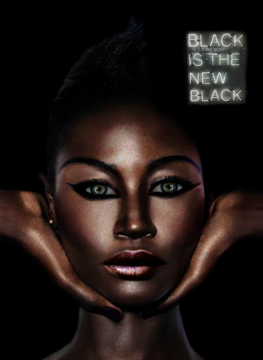 Arte digitale intitolato "Black is the new bl…" da Dodi Ballada, Opera d'arte originale, Pittura digitale