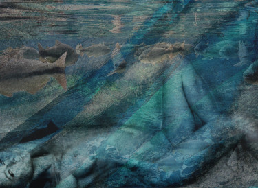 Digital Arts titled "Comme un poisson da…" by Dodi Ballada, Original Artwork, Digital Painting