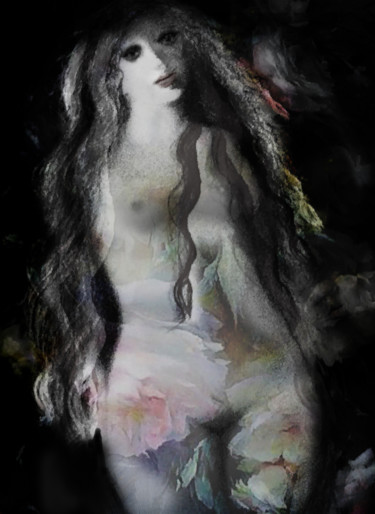 Arts numériques intitulée "Petit nu" par Dodi Ballada, Œuvre d'art originale, Peinture numérique