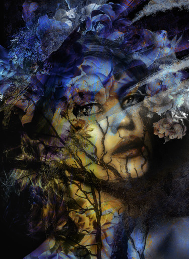 Digital Arts titled "Blue mirage" by Dodi Ballada, Original Artwork, Digital Painting