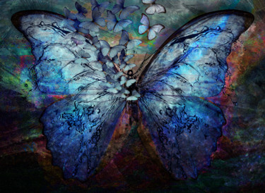 Digital Arts titled "Butterfly mania" by Dodi Ballada, Original Artwork, Digital Painting