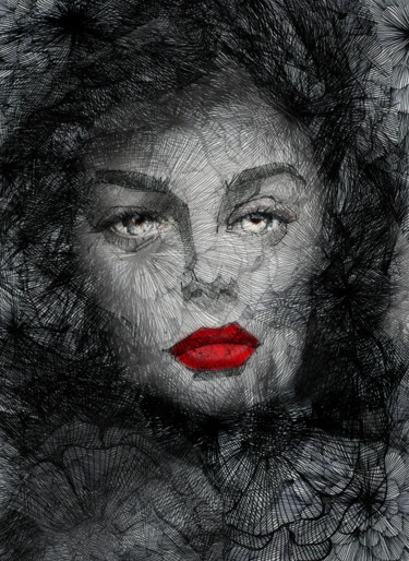 Digital Arts titled "Lipstick" by Dodi Ballada, Original Artwork, Digital Painting