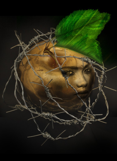 Fotografia intitolato "croquer la pomme" da Dodi Ballada, Opera d'arte originale, Fotografia digitale
