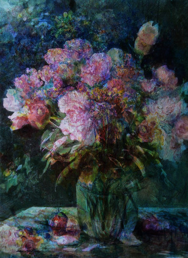 Digital Arts titled "bouquet romantic" by Dodi Ballada, Original Artwork, Digital Painting