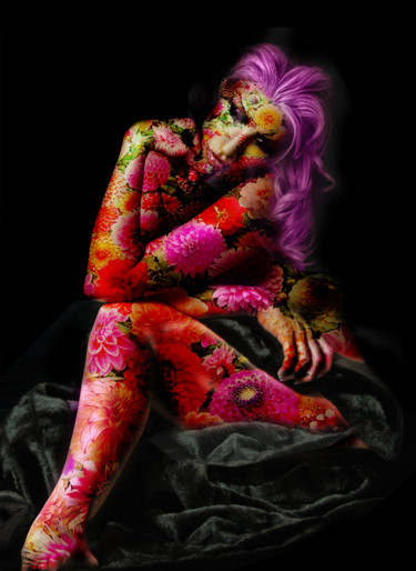Arts numériques intitulée "fleur de femme" par Dodi Ballada, Œuvre d'art originale, Peinture numérique