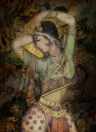 Digitale Kunst mit dem Titel "Mughal girl" von Dodi Ballada, Original-Kunstwerk, Digitale Malerei