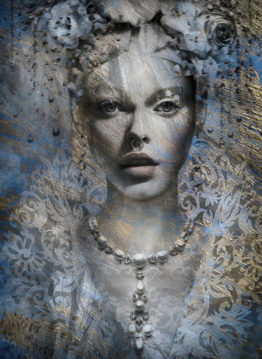 Digital Arts με τίτλο "white queen" από Dodi Ballada, Αυθεντικά έργα τέχνης, Ψηφιακή ζωγραφική