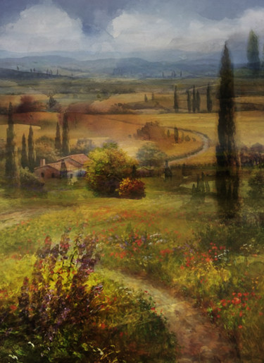 Digitale Kunst getiteld "Toscane" door Dodi Ballada, Origineel Kunstwerk, Digitaal Schilderwerk
