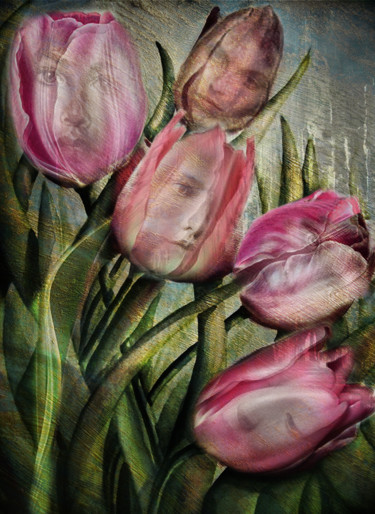 Digitale Kunst mit dem Titel "coeur de tulipe" von Dodi Ballada, Original-Kunstwerk, Digitale Malerei