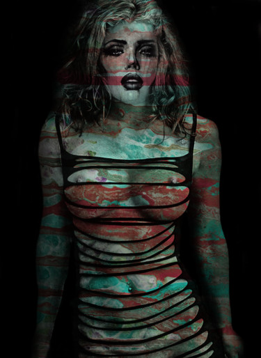 Digital Arts titled "à moitié nue" by Dodi Ballada, Original Artwork, Digital Painting