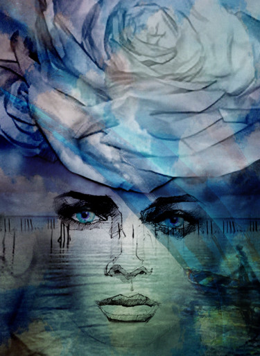 Digital Arts titled "entre ciel et mer" by Dodi Ballada, Original Artwork, Digital Painting