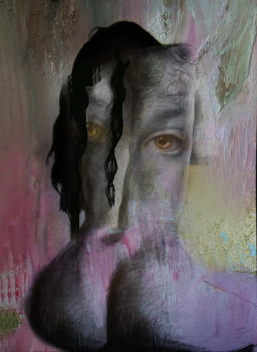 Digital Arts titled "des yeux derrière l…" by Dodi Ballada, Original Artwork, Digital Painting