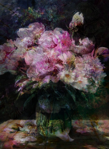 Arte digitale intitolato "coeur de fleurs" da Dodi Ballada, Opera d'arte originale, Pittura digitale