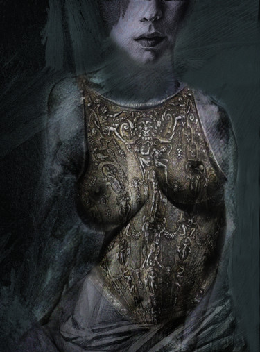 Arte digitale intitolato "armure de chiffon" da Dodi Ballada, Opera d'arte originale, Pittura digitale