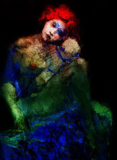 Digital Arts titled "l'heure du bain" by Dodi Ballada, Original Artwork, Digital Painting