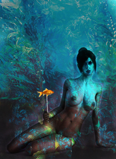 Digital Arts titled "fantasy aquatique" by Dodi Ballada, Original Artwork, Digital Painting