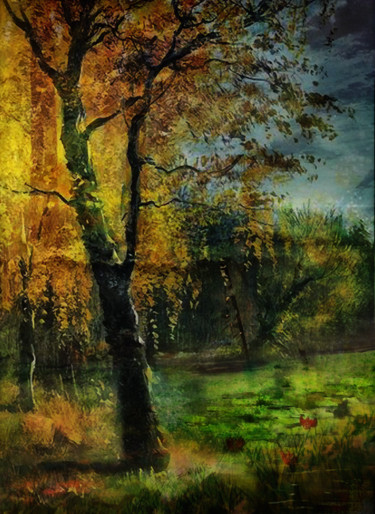 Digital Arts titled "reflets d'été" by Dodi Ballada, Original Artwork, Digital Painting