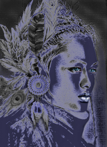 Digital Arts titled "Cherokee" by Dodi Ballada, Original Artwork, Digital Painting