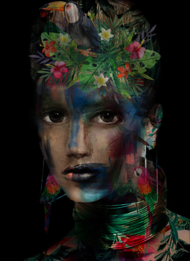 Digitale Kunst getiteld "jungle" door Dodi Ballada, Origineel Kunstwerk, Digitaal Schilderwerk