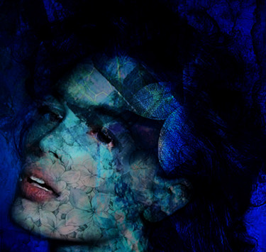 Digital Arts titled "velour bleu" by Dodi Ballada, Original Artwork, Digital Painting