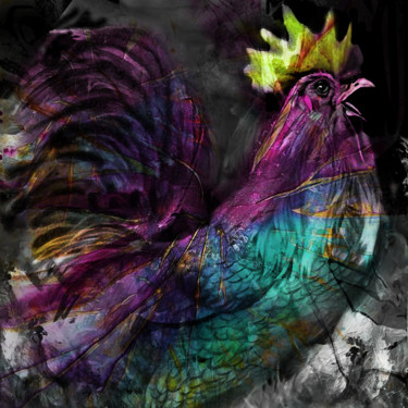 Digitale Kunst mit dem Titel "French bird" von Dodi Ballada, Original-Kunstwerk, 2D digitale Arbeit