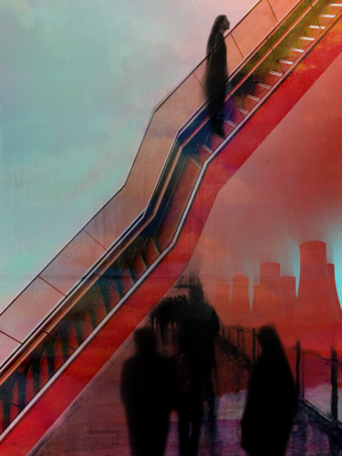 Digitale Kunst getiteld "stairway to heaven" door Dodi Ballada, Origineel Kunstwerk, Digitaal Schilderwerk