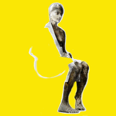 Digital Arts titled "yellow art" by Dodi Ballada, Original Artwork, Digital Painting