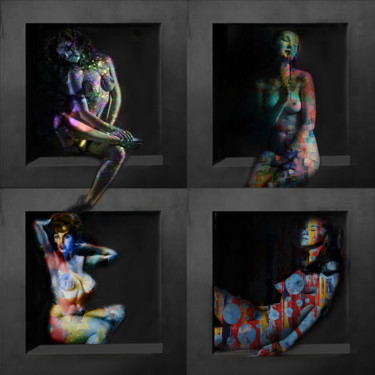 Digitale Kunst getiteld "Les femmes artistes…" door Dodi Ballada, Origineel Kunstwerk, Digitaal Schilderwerk